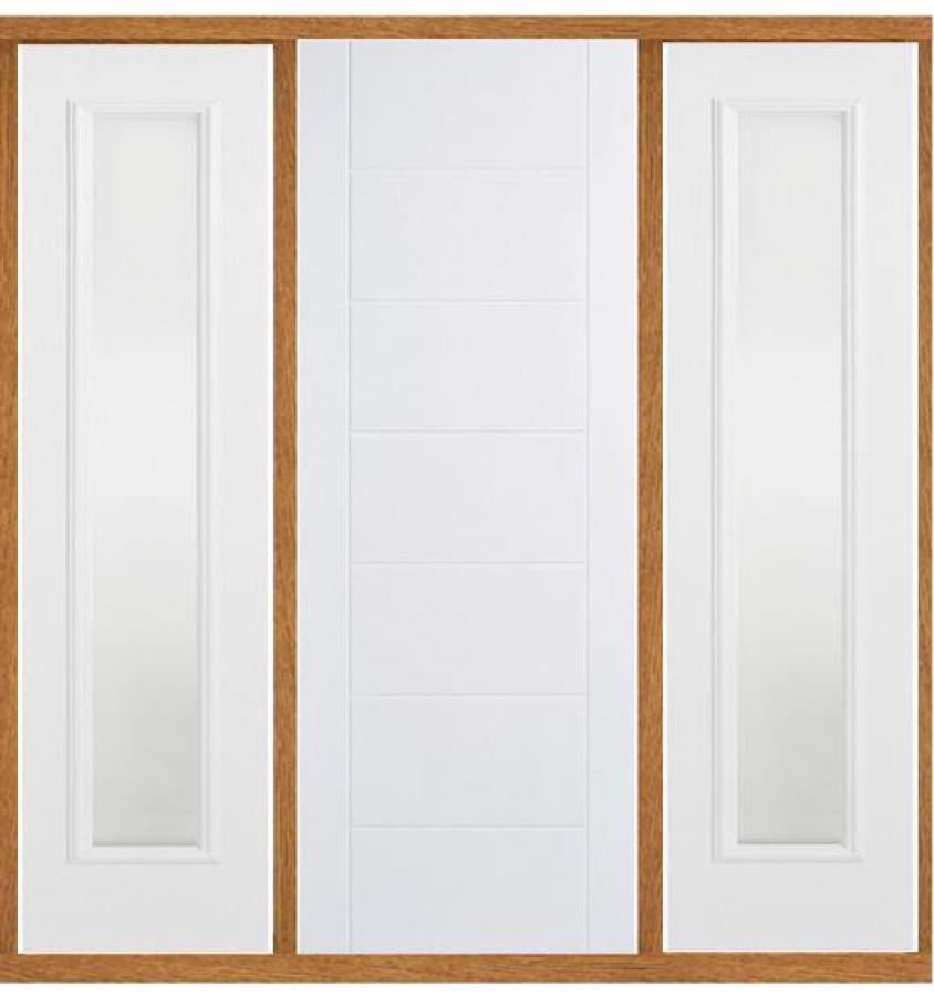 GRP Modica White Front Door with Sidelights